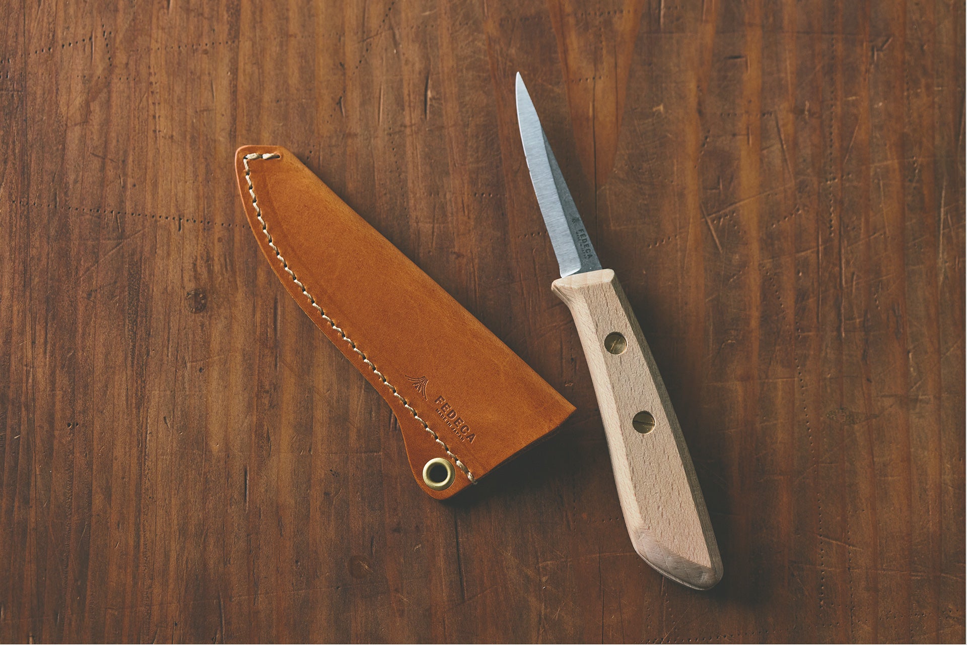 革製さや　いちじつ　knife　FEDECA（フェデカ）のIt's　my　ともに生きる、道具と日用品　キボリ用シース　–
